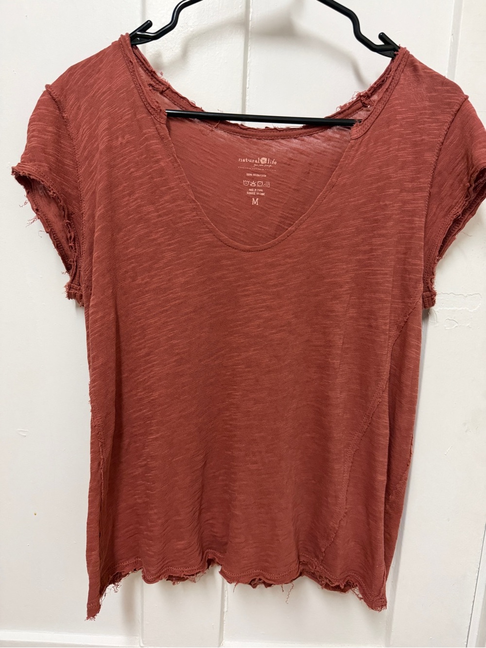 NATURAL LIFE Rust Short Sleeve Scoop Neck Tee